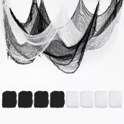 8-Pack Halloween Creepy Cloth, 0.76x1.83m Scary Gauze Cloth[White, Black]