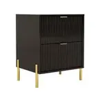 LIVILAND Modern 2-Drawer Nightstand Bedside Table End Table Furniture - Black