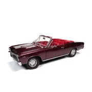 AutoWorld 1:18 Scale Chevelle SS396 Convertible Mcacn 1967 Diecast Model Car Burgundy