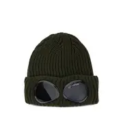 [C.p. Company] C. p. Company Goggle-detail Ribbed Beanie Hat ONE SIZE GREEN