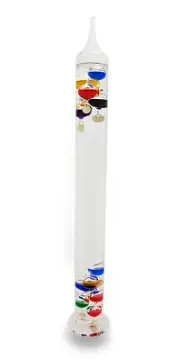 Zeckos Glass Galileo Thermometer With 11 Colored Floating Vessels
