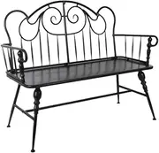 Outdoor Park Bench Outdoor Garden Bench, Vintage Iron with Backrest Patio Seat, for Balcony Indoor Terrace Leisure Bench Patio Garden Bench