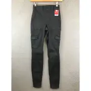 New SPANX Stretch Twill Ankle Cargo Pant Washed Gray Women’s Size M