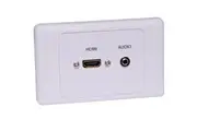 Dynalink HDMI 3.5mm Single Wallplate Dual Cover with Flyleads