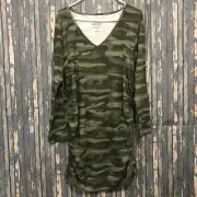 TORRID Plus Size 1 1X FAVORITE TUNIC - SUPER SOFT CAMO MATERNITY TUNIC TEE