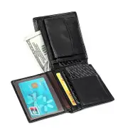 Leather Rfid Wallet with Card Slots for Men