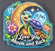 5 Pc Moon & Back Turtle Acrylic Planar Resin Flatback Charms For Badge Reels