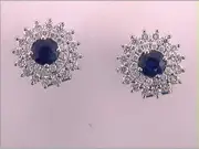 5/8CTW-Diamond 3/8CT-SAPP EARRINGS