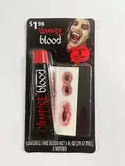 Halloween Vampire Blood / Temporary Fake Scar Tattoo Kit Costume Trick or Treat