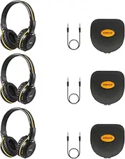 3 Pack of Wireless Car Headphones, Wireless Headphones for Kids, in Car Wireless Headphones with Carrying Case for Universal Rear Entertainment System, 2 Channel Wireless Headphones