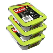 12PK Lemon & Lime Foil Container w/Lid 26.5cm Shelf Ready Home Oven BBQ Cookware