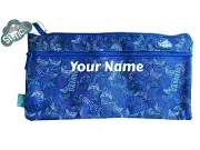 BNWT Personalised Spencil Camo Gaming Double Zip Medium Pencil Case 18 x 34cm