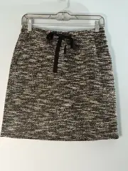 NEW Ann Taylor LOFT Skirt Size Small Tweed Short Pencil Elastic Drawstring Waist