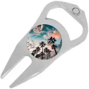 Palm Trees Golf Ball Marker Divot Repair Tool Bottle Opener
