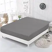 Grounding bed sheet, Grounding Mat with UK grounding cable, grounding sheet with 5% silver fiber, earth energy mat, grounding mat for better sleep and reduce radiation (Gray, 153 * 203 * 38CM)
