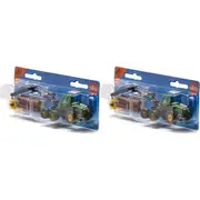 2x Siku 1:87 Scale Diecast John Deere Harvester Kids 132mm Vehicle Toy Green 3y+