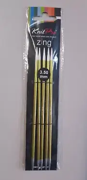 Knit Pro Zing Double Pointed Needles 3.50mm x 15cm 47007