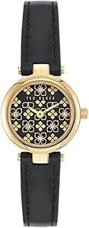 [TED BAKER] Women's Jolyye Yellow Gold Case, Black Dial, Black Leather Strap BKPJLF405 Dress Watch, Black/Gold, 24mm