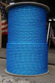 NovaBraid Dinghy Braid 1/4" x 75' Halyard Sheet Line, Blue Polyester Sail Rope