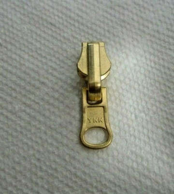 One #5 Brass Reversible Slider w/one Tab Pull for metal zipper YKK New