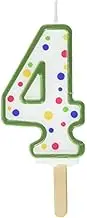PME Green Number 4 Candle, Large Size
