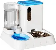 KECUSIN Automatic Pet Feeder 2-in-1 Food and Water Dispenser – Gravity Feeder for Cats & Dogs,with 2.2L Grain Storage Bucket and 1.3L Water Tank, Suitable for Holding Various Types of Dry Food (Blue)