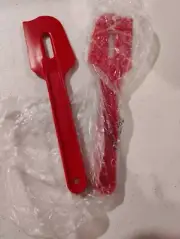 NEW Tupperware Set of 2 RED 9 in Paddle Scrapers Gadget Spatulas FREE SHIPPING!!