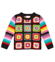 [Stella McCartney Kids] Stella McCartney Kids Cotton-blend crochet sweater Y 6 multicoloured