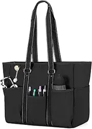 [Damero] Nurse Tote Bag with Padded Laptop Sleeve, Medical Nurse Bag, Nurse Utility Bag with Multiple Pockets