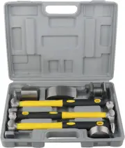 7Pcs Craft Panel Beating Kit Panel Beating Hammer and Dolly Set Hammers Set for