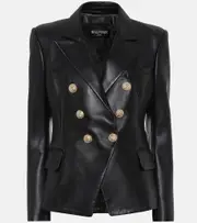 [Balmain] Balmain Leather blazer UK 6 black