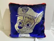 Paw Patrol Reversible Sequin Pillow Chase & Marshall Nickelodeon 20X20 NEW