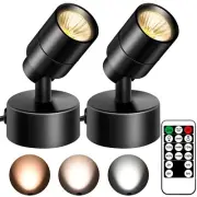 2 Pack Dimmable Spot Lights Indoor with Timer and Remote, 3000K/4000K/5000K A...