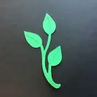 Leaf Stem Green card stock die cut embellishments 8 pcs 3-3/4” x 2”