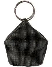 [Olga Berg] Bianca Ball Mesh Top Handle Bag in Black