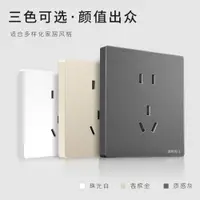 在飛比找ETMall東森購物網優惠-國際電工開關插座面板多孔86型家用暗裝灰色USB墻壁電源5一