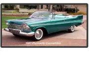 1957 Plymouth Belvedere Convertible Auto Car Refrigerator / Tool Box Magnet
