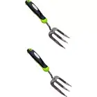 Garden Guru Stainless Steel Hand Weeder Fork Tool with Ergonomic Handle, 2pack