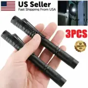 3PCS LED Mini Flashlight High-power High-lumen Tactical Pen Light with Clamp New