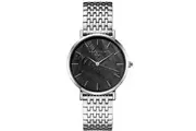 Rosefield UBSSS-U36 Black Dial Silver Stainless Steel Womens Watch
