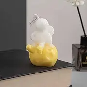 Astronaut Shaped Scented Candle for Home Decor and Birthday Gift Long Lasting Fragrance Birthday Candle with Premium Paraffin Wax and Cotton Wick No Smoke Safe for Kids (Yellow)