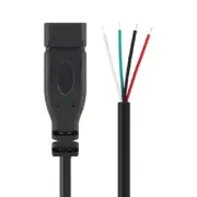 50pcs 25cm USB C Type-C Female Jack Cable 4 wires Power Pigtail Cable Cord DIY