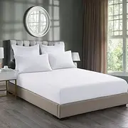 Royal Comfort Sheet Set 2000TC Bamboo Cooling Ultra Soft Vibrant Colour Moisture Wicking, 1 x Fitted Sheet 2 x Pillowcases (3 Pcs, Queen, White)