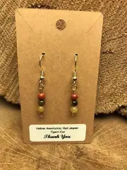 Tigers Eye Sodalite Blue Lapis Quartz Handmade Dangle Earrings Manifest Reiki