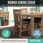 2X DINING CHAIR Solid Acacia Timber Oak Chocolate Linen Fabric Strong Legs Nowra