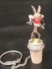 Vtg 1995 Wile E Coyote Bottle Stopper With A Cork Base Made By Lenox For Warner