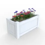Hamptons PVC Planters Planter Box PVC & UV Rectangle Plant Flower Pot White