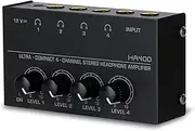 Portable Stereo Headphone Amplifier, 4 Headphone Output Port Earphone Splitter, 6.35mm Jacks
