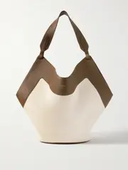 [KHAITE] KHAITE - Lotus Medium Leather-trimmed Canvas Tote - Cream - One size One size Cream