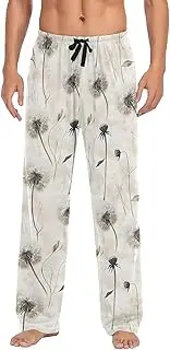 [AIXIWAWA] Mens Pajama Pants-Floral Pattern, Soft Sleep Lounge Pajamas Bottoms with Pockets Drawstring S